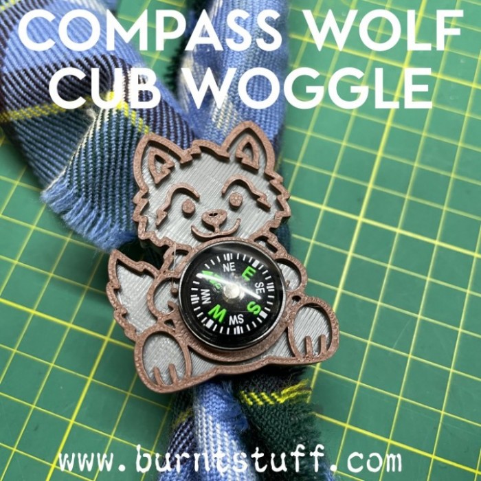 3D Woggle - Compass Wolf Cub Woggle