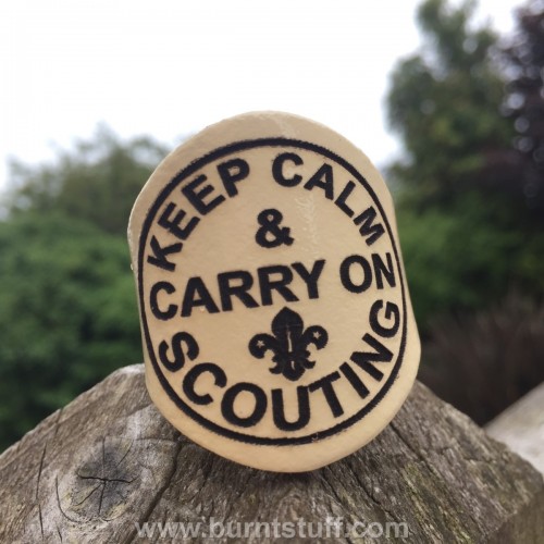 Image of Keep Calm Woggle | www.burntstuff.com Keep Calm Woggle All Scouting Products, All Woggles, Beaver Woggles, Cub Woggles, Scout Woggles, Leader Woggles, Novelty Woggles, Squirrel Woggles image