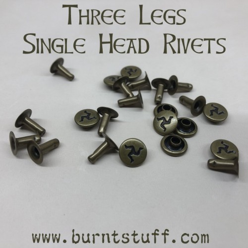 Image of Three Legs Single Cap Rivets | www.burntstuff.com Three Legs Single Cap Rivets Manx Stuff, Other Stuff image
