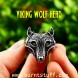 Image of Metal Viking Wolf Head Ring Woggle | www.burntstuff.com Metal Viking Wolf Head Ring Woggle image
