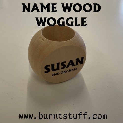 Name Wood Woggle Scouting Stuff, Custom Woggles, Beaver Woggles, Cub Woggles, Scout Woggles, Leader Woggles, Explorer Woggles, Squirrel Woggles image