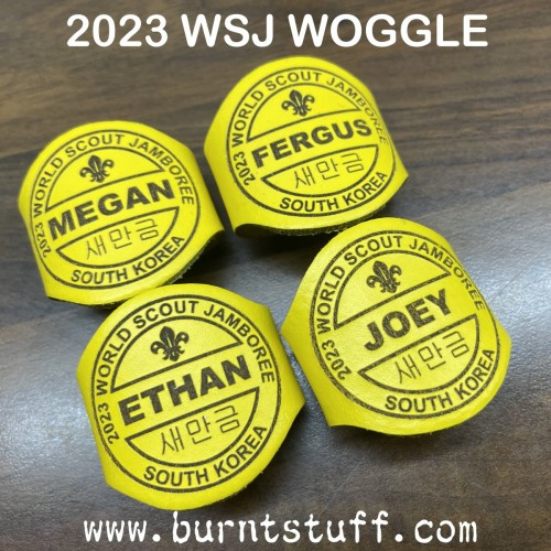 Image of 2023 World Scout Jamboree Woggle | www.burntstuff.com 2023 World Scout Jamboree Woggle All Scouting Products, All Woggles, Custom Woggles, Scout Woggles, Leader Woggles, Explorer Woggles, Novelty Woggles image