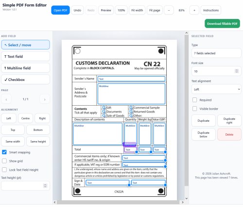 Simple pdf Form Editor preview