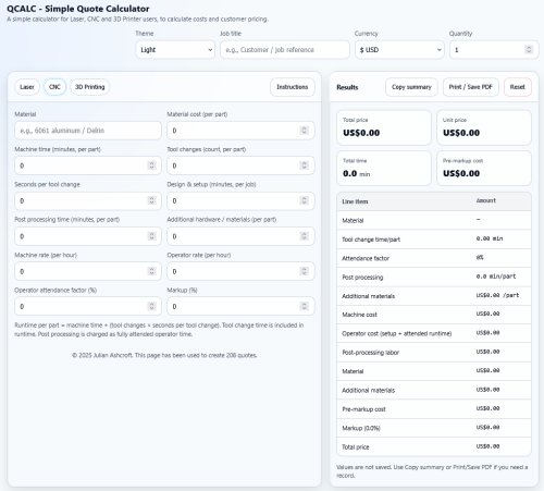 QCALC Quote Calculator preview